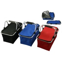 Wholesale Fashionable supermarket Custom Morden Rolling collapsable aluminum Shopping Basket Folding Picnic hand Bag