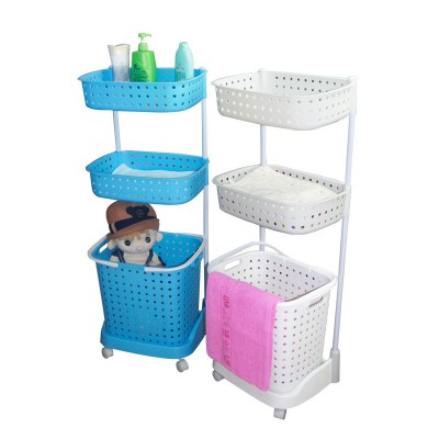 Foldable Plastic Colorful Wheeled Collapsible Hamper Colored Plastic Laundry Basket