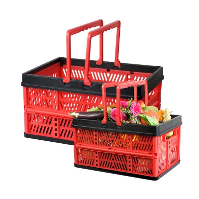 Supermarket Storage Kichen Foldable Folding Vegetable Plastic Laundry Shopping Basket